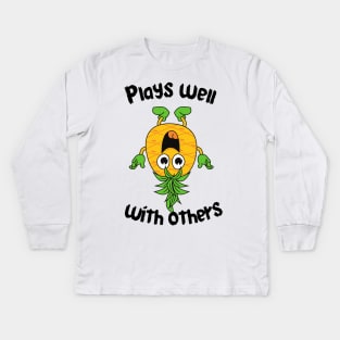 upside down pineapple Kids Long Sleeve T-Shirt